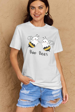 Simply Love Full Size BOO BEES Graphic Cotton T-Shirt Ti Amo I love you