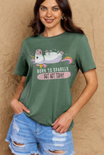 Load image into Gallery viewer, Simply Love Full Size BORN TO SPARKLE BUT NOT TODAY Graphic Cotton Tee Ti Amo I love you
