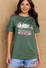 Load image into Gallery viewer, Simply Love Full Size BORN TO SPARKLE BUT NOT TODAY Graphic Cotton Tee Ti Amo I love you
