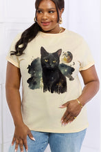 Load image into Gallery viewer, Simply Love Full Size Black Cat Graphic Cotton Tee Ti Amo I love you
