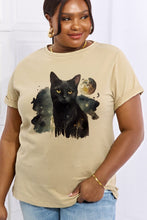 Load image into Gallery viewer, Simply Love Full Size Black Cat Graphic Cotton Tee Ti Amo I love you
