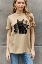 Load image into Gallery viewer, Simply Love Full Size Black Cat Graphic Cotton Tee Ti Amo I love you
