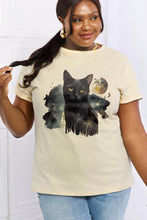 Load image into Gallery viewer, Simply Love Full Size Black Cat Graphic Cotton Tee Ti Amo I love you
