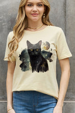 Load image into Gallery viewer, Simply Love Full Size Black Cat Graphic Cotton Tee Ti Amo I love you
