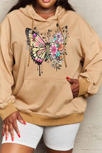 Load image into Gallery viewer, Simply Love Full Size Butterfly Graphic Dropped Shoulder Hoodie Ti Amo I love you
