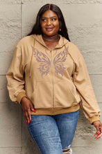 Load image into Gallery viewer, Simply Love Full Size Butterfly Graphic Hoodie Ti Amo I love you
