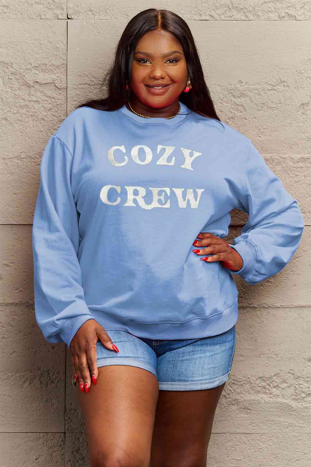Simply Love Full Size COZY GREW Graphic Sweatshirt Ti Amo I love you