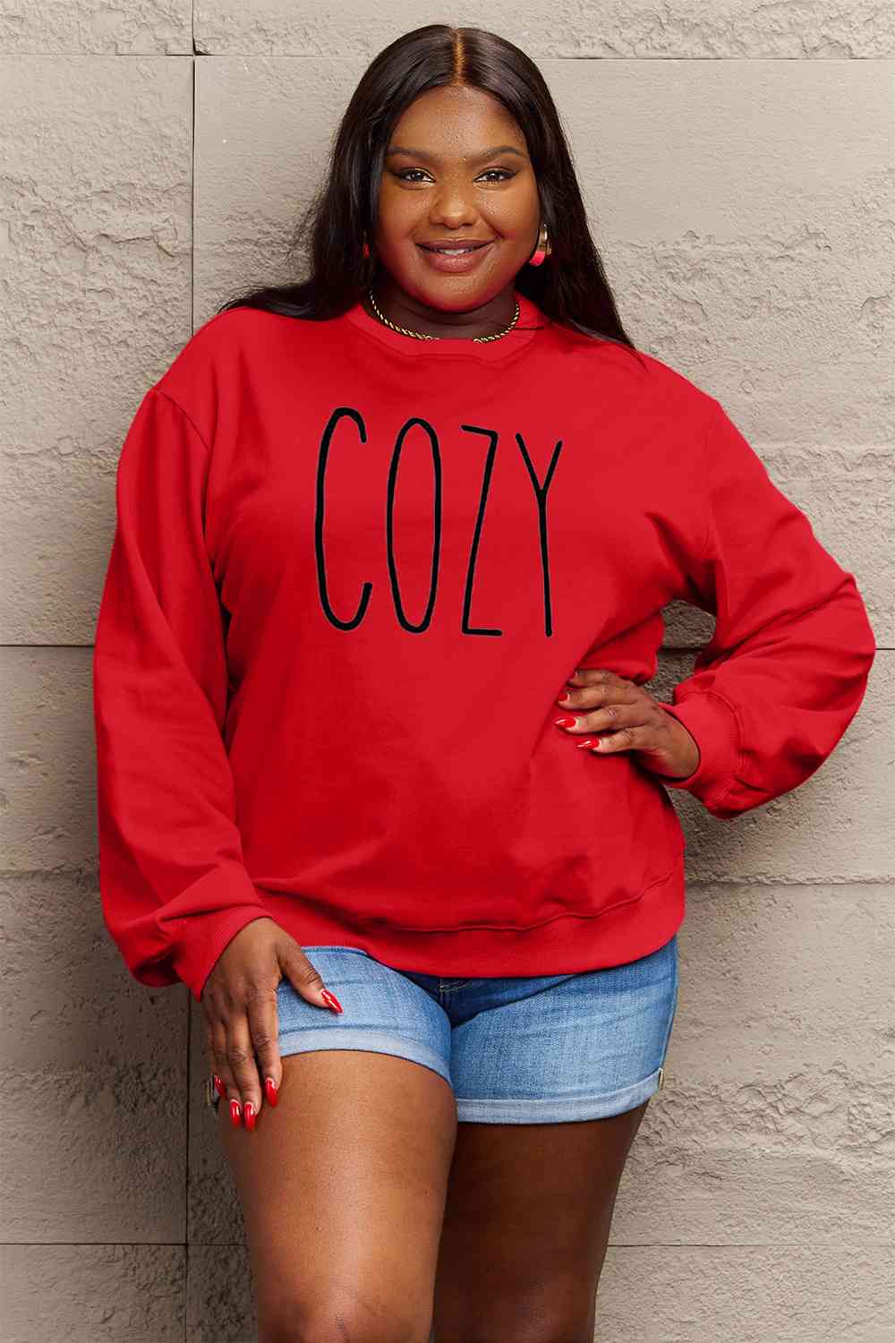 Simply Love Full Size COZY Graphic Sweatshirt Ti Amo I love you