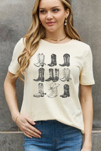 Load image into Gallery viewer, Simply Love Full Size Cowboy Boots Graphic Cotton Tee Ti Amo I love you
