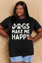 Load image into Gallery viewer, Simply Love Full Size DOGS MAKE ME HAPPY Graphic Cotton T-Shirt Ti Amo I love you
