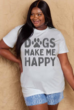 Load image into Gallery viewer, Simply Love Full Size DOGS MAKE ME HAPPY Graphic Cotton T-Shirt Ti Amo I love you
