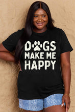 Load image into Gallery viewer, Simply Love Full Size DOGS MAKE ME HAPPY Graphic Cotton T-Shirt Ti Amo I love you
