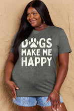 Load image into Gallery viewer, Simply Love Full Size DOGS MAKE ME HAPPY Graphic Cotton T-Shirt Ti Amo I love you
