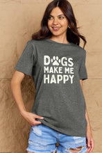 Load image into Gallery viewer, Simply Love Full Size DOGS MAKE ME HAPPY Graphic Cotton T-Shirt Ti Amo I love you
