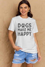 Load image into Gallery viewer, Simply Love Full Size DOGS MAKE ME HAPPY Graphic Cotton T-Shirt Ti Amo I love you
