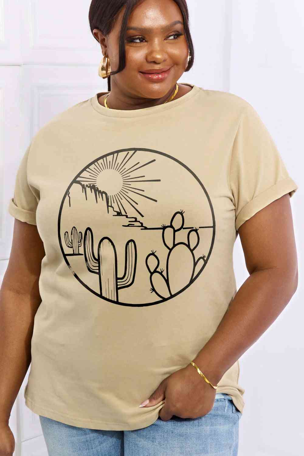 Simply Love Full Size Desert Graphic Cotton Tee Ti Amo I love you