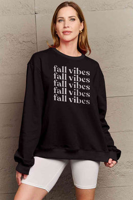 Simply Love Full Size FALL VIBES Graphic Sweatshirt Ti Amo I love you