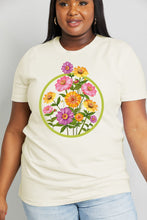 Load image into Gallery viewer, Simply Love Full Size Flower Graphic Cotton Tee Ti Amo I love you
