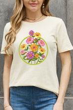 Load image into Gallery viewer, Simply Love Full Size Flower Graphic Cotton Tee Ti Amo I love you
