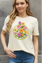 Load image into Gallery viewer, Simply Love Full Size Flower Graphic Cotton Tee Ti Amo I love you
