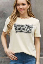 Load image into Gallery viewer, Simply Love Full Size HAPPY MIND HAPPY LIFE Graphic Cotton Tee Ti Amo I love you
