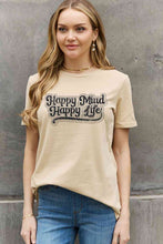 Load image into Gallery viewer, Simply Love Full Size HAPPY MIND HAPPY LIFE Graphic Cotton Tee Ti Amo I love you
