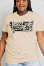 Load image into Gallery viewer, Simply Love Full Size HAPPY MIND HAPPY LIFE Graphic Cotton Tee Ti Amo I love you
