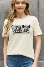 Load image into Gallery viewer, Simply Love Full Size HAPPY MIND HAPPY LIFE Graphic Cotton Tee Ti Amo I love you
