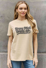 Load image into Gallery viewer, Simply Love Full Size HAPPY MIND HAPPY LIFE Graphic Cotton Tee Ti Amo I love you
