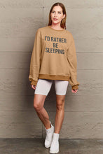 Load image into Gallery viewer, Simply Love Full Size I&#39;D RATHER BE SLEEPING Round Neck Sweatshirt Ti Amo I love you
