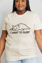 Load image into Gallery viewer, Simply Love Full Size I WANT TO SLEEP Graphic Cotton Tee Ti Amo I love you
