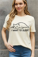 Load image into Gallery viewer, Simply Love Full Size I WANT TO SLEEP Graphic Cotton Tee Ti Amo I love you
