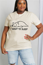 Load image into Gallery viewer, Simply Love Full Size I WANT TO SLEEP Graphic Cotton Tee Ti Amo I love you
