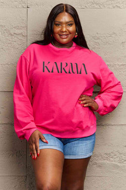 Simply Love Full Size KARMA Graphic Sweatshirt Ti Amo I love you