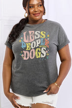 Load image into Gallery viewer, Simply Love Full Size LESS PEOPLE MORE DOGS Graphic Cotton T-Shirt Ti Amo I love you
