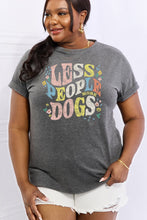 Load image into Gallery viewer, Simply Love Full Size LESS PEOPLE MORE DOGS Graphic Cotton T-Shirt Ti Amo I love you
