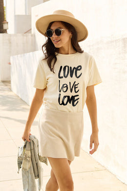 Simply Love Full Size LOVE Short Sleeve T-Shirt Ti Amo I love you