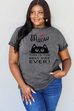 Load image into Gallery viewer, Simply Love Full Size MEOW THIS IS THE BEST DAY EVER! Graphic Cotton T-Shirt Ti Amo I love you
