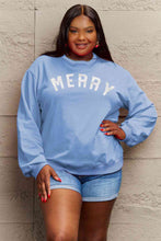 Load image into Gallery viewer, Simply Love Full Size MERRY Graphic Sweatshirt Ti Amo I love you
