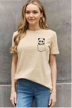 Load image into Gallery viewer, Simply Love Full Size Panda Graphic Cotton Tee Ti Amo I love you
