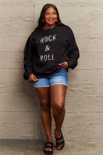 Load image into Gallery viewer, Simply Love Full Size ROCK &amp; ROLL Round Neck Sweatshirt Ti Amo I love you
