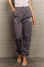 Load image into Gallery viewer, Simply Love - Wenge - Full Size Drawstring DAISY Graphic Long Sweatpants Ti Amo I love you
