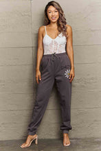 Load image into Gallery viewer, Simply Love - Wenge - Full Size Drawstring DAISY Graphic Long Sweatpants Ti Amo I love you
