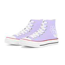 Load image into Gallery viewer, Ti Amo I love you - Exclusive Brand - Lilac - White Daisy - High Top Canvas Shoes - White  Soles
