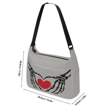 Load image into Gallery viewer, Ti Amo I love you - Exclusive Brand - Delta - Skeleton Heart Hands  -  Journey Computer Shoulder Bag
