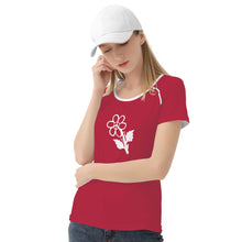 Load image into Gallery viewer, Ti Amo I love you - Exclusive Brand - Brick Red - White Daisy - Women&#39;s T shirt - Dizes XS-2XL
