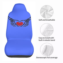 Load image into Gallery viewer, Ti Amo I love you - Exclusive Brand - Neon Blue - Skeleton Hands with Hearts  - New Car Seat Covers (Double)
