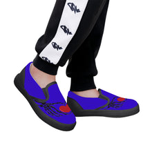 Load image into Gallery viewer, Ti Amo I love you - Exclusive Brand - Interdimensional Blue - Skeleton Hands with Heart  - Kids Slip-on shoes - Black Soles
