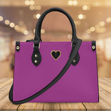 Load image into Gallery viewer, Ti Amo I love you - Exclusive Brand - Warm Purple - Luxury Womens PU Tote Bag - Black Straps
