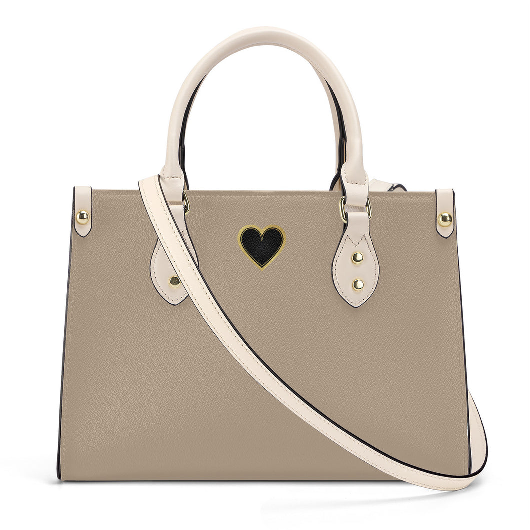 Ti Amo I love you - Exclusive Brand - Persuasion - Luxury Womens PU Tote Bag - Cream Straps